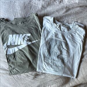 Nike Short Sleeve Tees - Olive and Light Gray